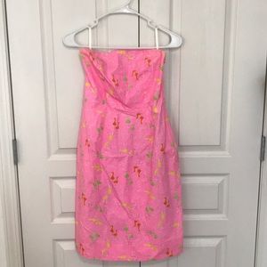Pink Lilly Pulitzer Flamingo Print Dress